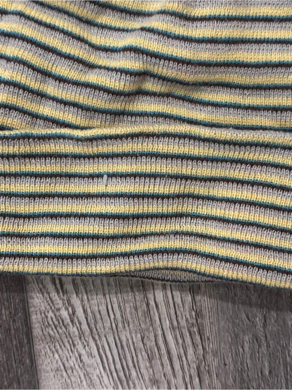Striped Knit Beanie in Yellow and Navy